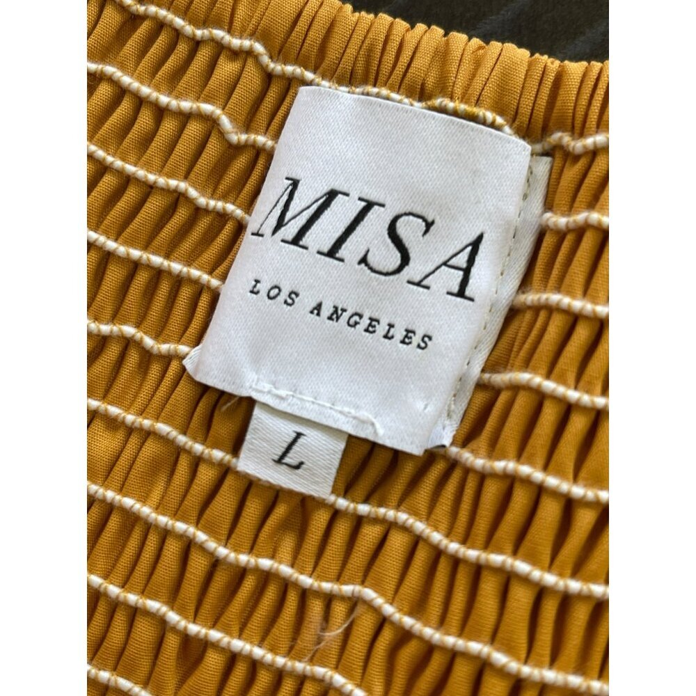 MISA Rosie Bustier Peplum-Waist Poplin Maxi Dress Large NEW - Picture 10 of 11